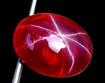 Natural Burmese Star Ruby Oval Cabochon, Genuine Red Ruby Gemstone, Six Ray Star Ruby Loose Precious Stone, Jewelry Making Gems Gift For Him
