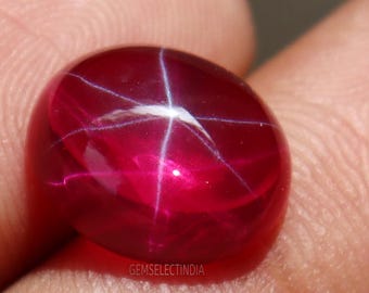AA Star Ruby Oval Cabochon 7.15CT Burmese Ruby Earth Mined Star Ruby Stone Certified Star Ruby Loose Ruby Cabochon Stone Red Ruby BEST Price