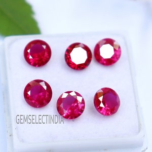 Loose Gemstone Round Cut 5-6 Ct 6pcs AAA+  Pink Spinel Flawless Natural Spinel Stone Certified Spinel Faceted Genuine Spinel