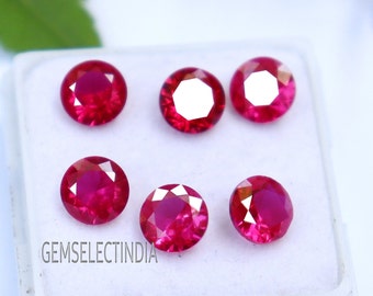 Loose Gemstone Round Cut 5-6 Ct 6pcs AAA+  Pink Spinel Flawless Natural Spinel Stone Certified Spinel Faceted Genuine Spinel