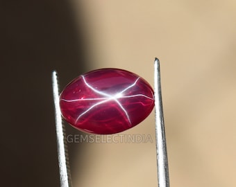AA Star Ruby Oval Cabochon Burmese Ruby Earth Mined 8.40CT Star Ruby Stone Certified Loose Ruby Cabochon Stone Ring Size Gift Foe Women