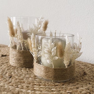 lantern with dried flowers