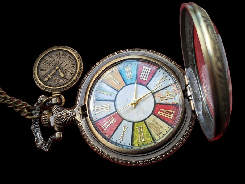 Colorido reloj de bolsillo Steampunk, regalo perfecto para él/su reloj de bolsillo victoriano imagen 1