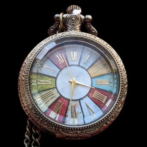 Montre de poche steampunk colorée, cadeau parfait pour lui/elle, montre de poche victorienne image 2