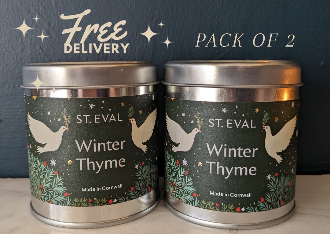St Eval Christmas Tin Candles Winter Thyme Pack of 2 Etsy UK