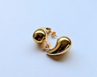 Chunky Gold and Silver Waterdrop Kylie Earrings