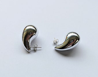 Chunky Silver and gold Waterdrop Kylie Earrings