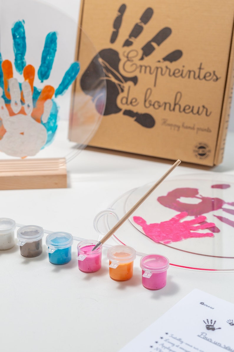 Kit Empreintes Mains Et Pieds Bébé - 6 Couleurs Non Toxiques, Lavable, Avec Papier, Souvenir Bébé