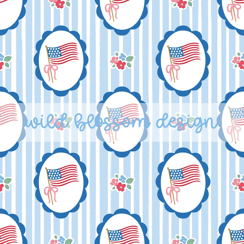 Flag Let Repeating Pattern Patriotic Framed American Flags 4th of July Seamless Repeating Pattern ...
