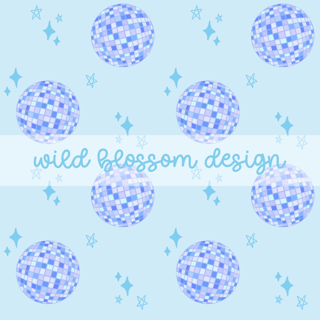 Mirroball Pattern Disco Balls Retro New Years Blue Mirrorball Seamless Repeating Pattern ...