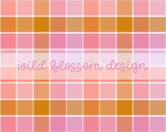 Cozy Girl Fall Gingham Plaid Seamless Repeating Pattern Digital File
