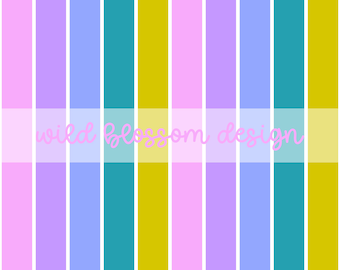 Summer Stripes Bright Colorful Seamless Repeating Pattern Digital File