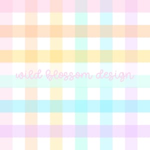Pastel Spring Easter Gingham Plaid Seamless Repeating Pattern Digital File