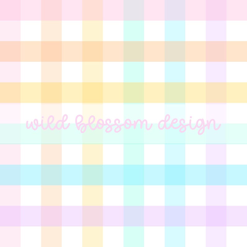 Pastel Spring Easter Gingham Plaid Seamless Repeating Pattern Digital ...