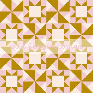 Ljusnurra och sågtandsstjärna Quilt Block Geometrisk sömlös upprepande mönster Digital fil