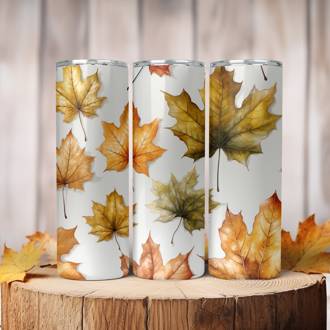 Autumn Leaves 20oz Tumbler Sublimation Design Tumbler Rustic Fall PNG ...