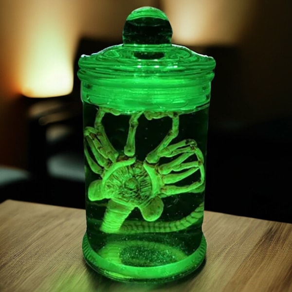 Alien lueur verre facehugger Xeon morph illuminé modèle 3d alien artisanat maison fête décor statue figure Halloween cadeau