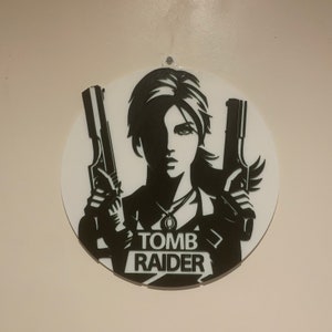 Lara Croft Tomb Raider variant B 3D Printed Glow in the dark Wall Art