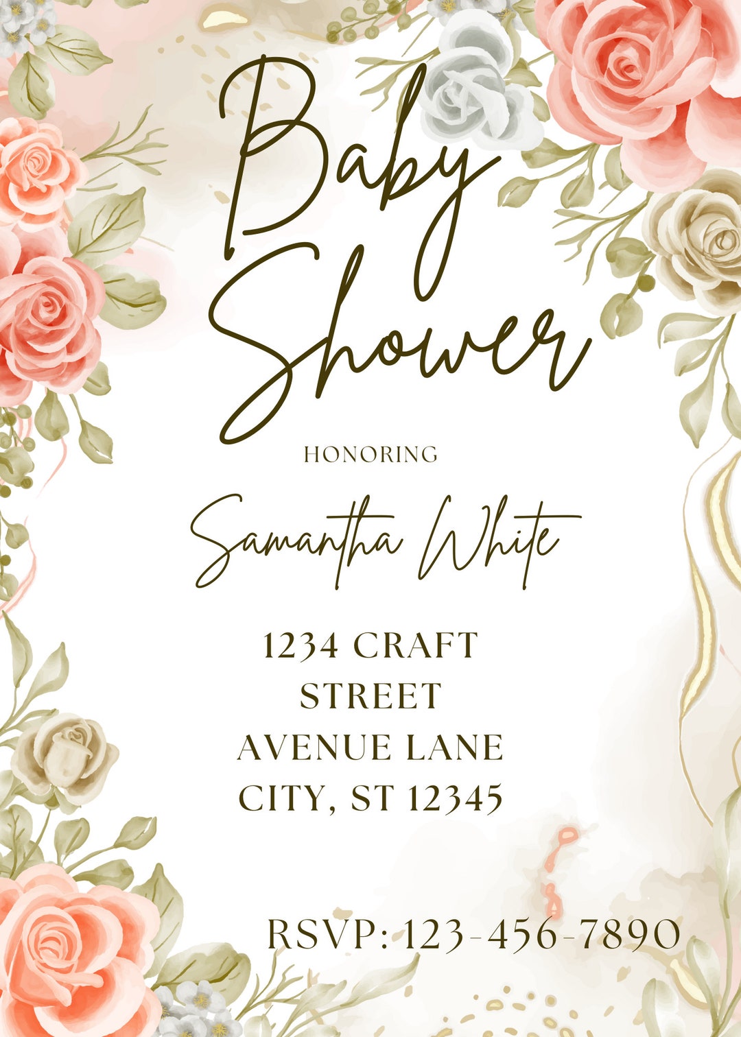 Customizable Baby Shower Invitation Etsy