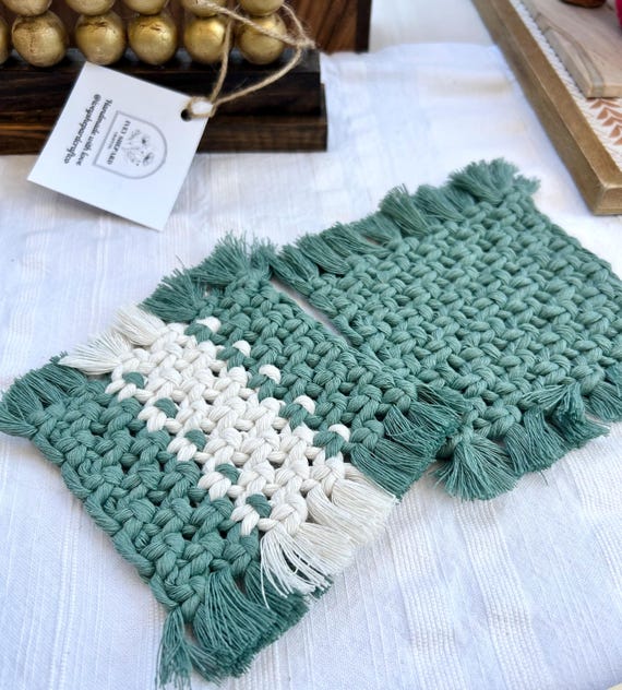 Posavasos de macramé de algodón natural - España