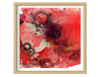 Bright colorful abstract print multicolor modern wall art nature inspired contemporary