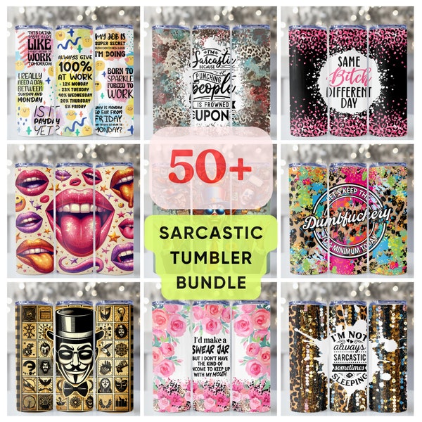 50+ Sarcastic Tumbler Wrap Bundle Png, Funny Sarcastic Quotes Png, Sassy,  20oz Skinny Tumbler Design, Sublimation Design, Digital Download