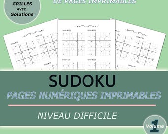 200 Sudoku difficiles à imprimer | Grilles avec solutions | Adultes et seniors | PDF numérique