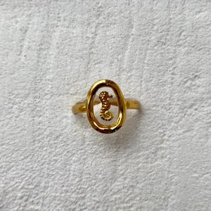 Golden Seahorse Ring – Gold-plated statement ring with a sea motif, symbolic jewelry, handmade ocean jewelry