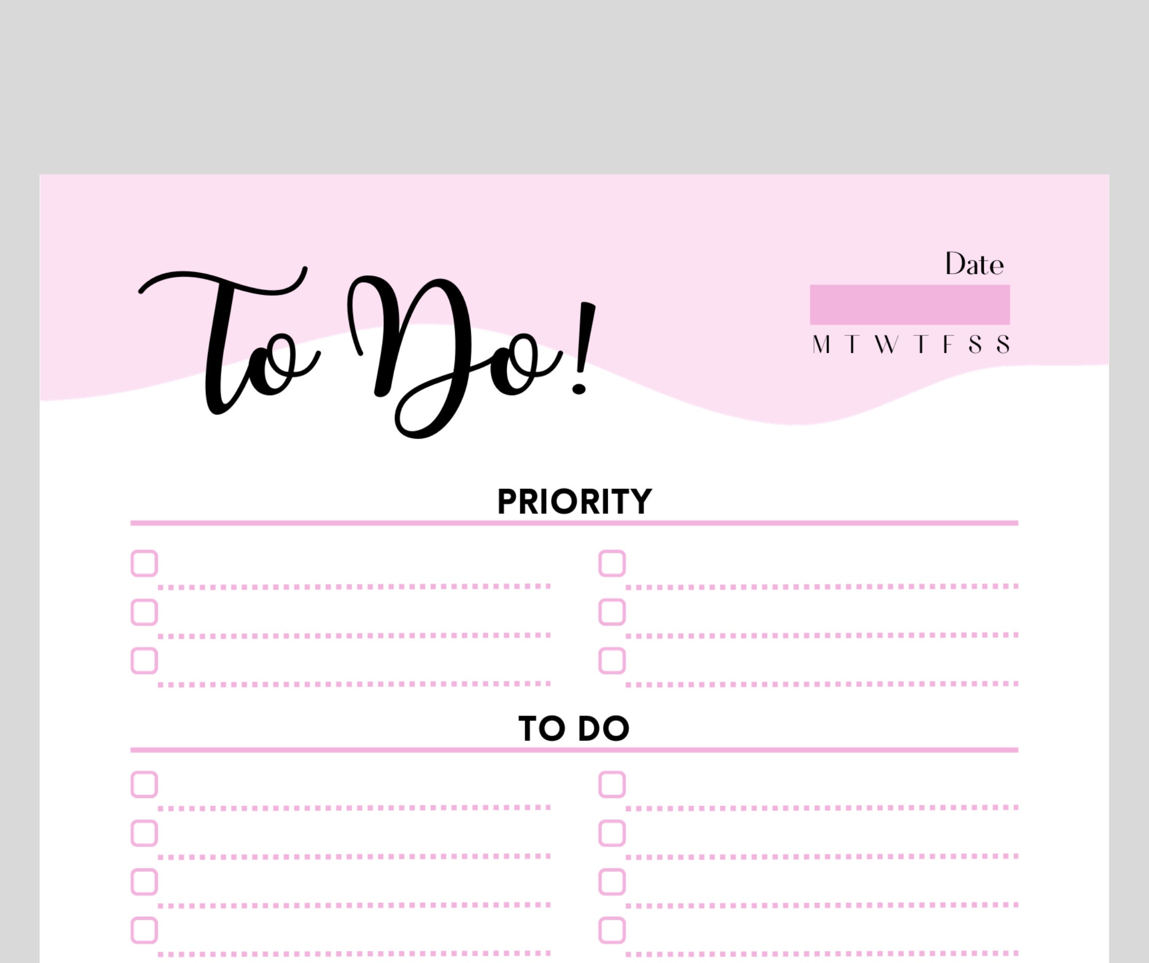 To Do List Printable to Do Planner Daily to Do List - Etsy