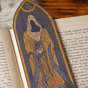 Segnalibro illustrato Hastur il Re in giallo / Regalo fatto a mano per gli amanti dei libri / Segnalibri Dark Academia / Perfetto per i lettori