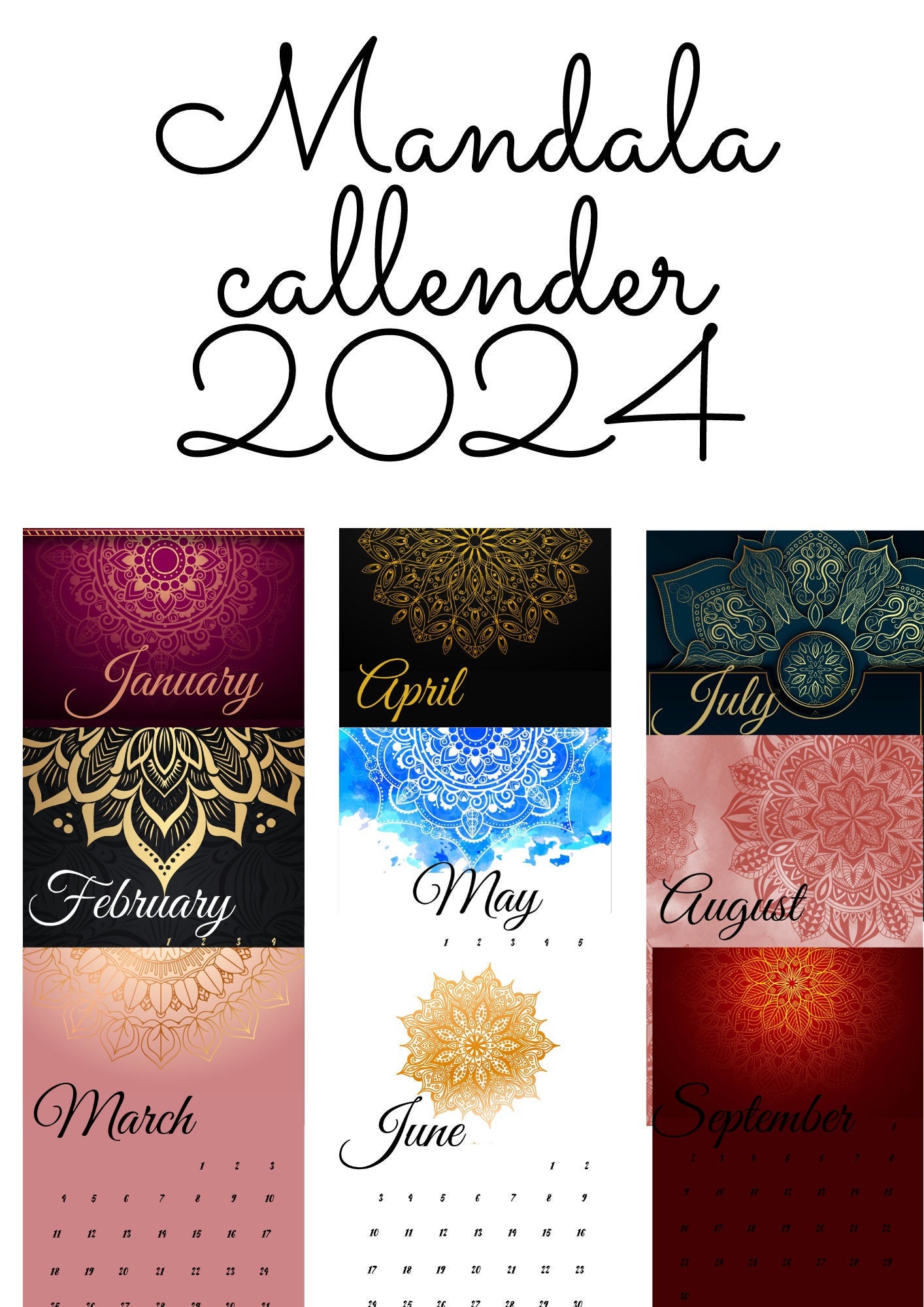 Mandala Callender 2024 - Etsy