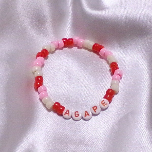 Agape Love Valentine's Day Beaded Bracelet / Christian Gift
