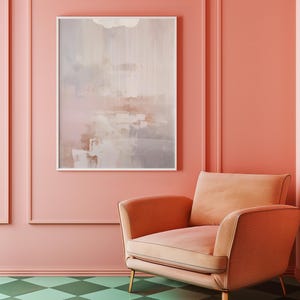 Acrilico monocromatico rosa e grigio, decorazione murale minimalista, DOWNLOAD DIGITALE, stampa digitale, DOWNLOAD istantaneo, stampa di pittura acrilica