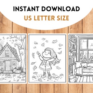 Cozy Autumn Coloring Book, Cute Fall Coloring Pages for Adults, 6 Cozy
