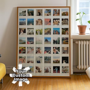 Personalized Custom Polaroid Collage, Trendy Custom Photo Wall Art, Friend Anniversary Gift, Dorm Room Apartment Decor, Unique Custom Print