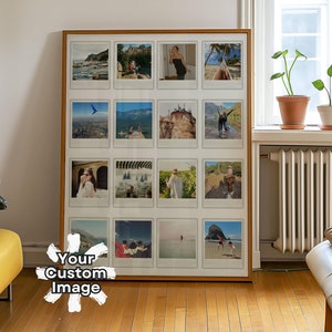 Personalized Custom Polaroid Collage, Trendy Custom Photo Wall Art, Friend Anniversary Gift, Dorm Room Apartment Decor, Unique Custom Print