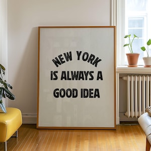 New York City väggkonst, NYC-tryckposter, NY-tidningstryck, lägenhetskonst, studentrumsdekor, minimalistisk utskrivbar trendig konst