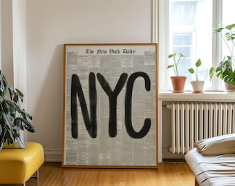 New York City Wandkunst, NYC Print Poster, NY Zeitungsdruck, Wohnung Kunst Wohnheim Zimmer Dekor, minimalistische druckbare trendige Kunst