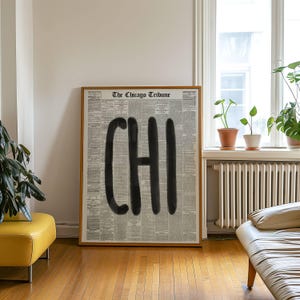 Chicago Wandkunst, Chi Print Poster, Chicago Zeitung Druck, Wohnung Kunst Wohnheim Zimmer Dekor, minimalistische druckbare trendige Kunst