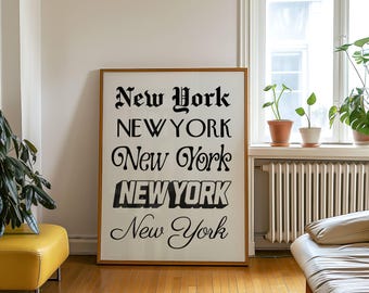 New York City Wandkunst, NYC Print Poster, NY Zeitungsdruck, Wohnung Kunst Wohnheim Zimmer Dekor, minimalistische druckbare trendige Kunst