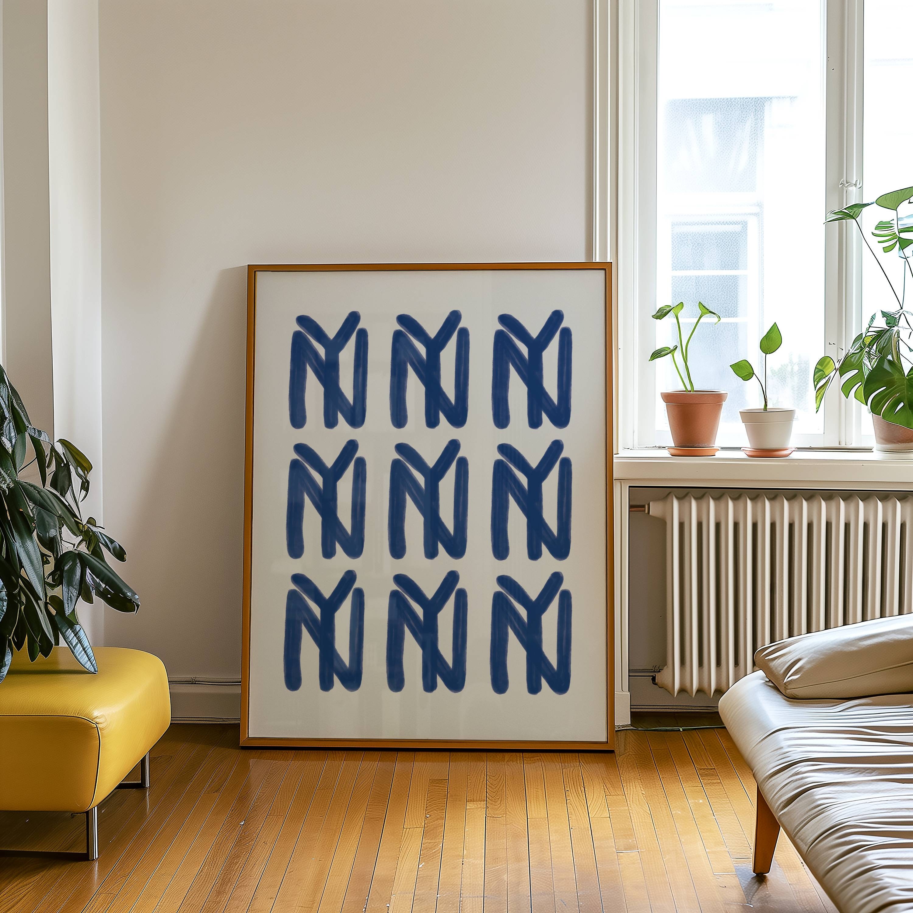 New York City Wall Art, NYC Print Poster, NY Baseball Print, Apartment Art Dorm Room Decor, Minimalist Printable Trendy Art