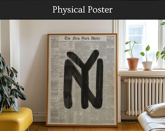 New York City Wall Art Poster, Physical New York Poster, NY Newspaper Print, Apartment Art Dorm Room Decor, Minimalist Printable Trendy Art