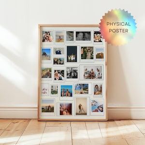 Personalized Custom Polaroid Collage, Trendy Custom Photo Wall Art, Friend Gift Anniversary Gift, Dorm Room Apartment Decor, Physical Poster
