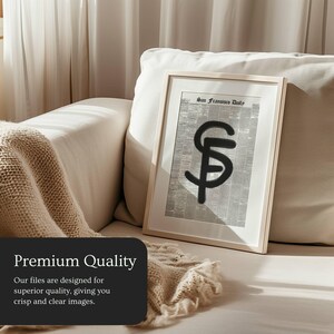 San Fransisco City Wall Art, SF Print Poster, San Fran Cali Newspaper Print, Apartment Art Dorm Room Decor, Minimalist Printable Trendy Art image 4
