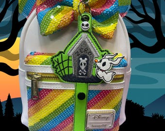 Ghost Dog Mouse Ear Keychain Holder