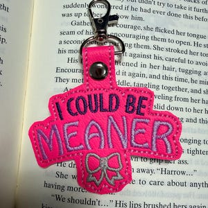 BookTok-inspirerade nyckelringar – Personliga broderade marina vinyletiketter Could Be Meaner