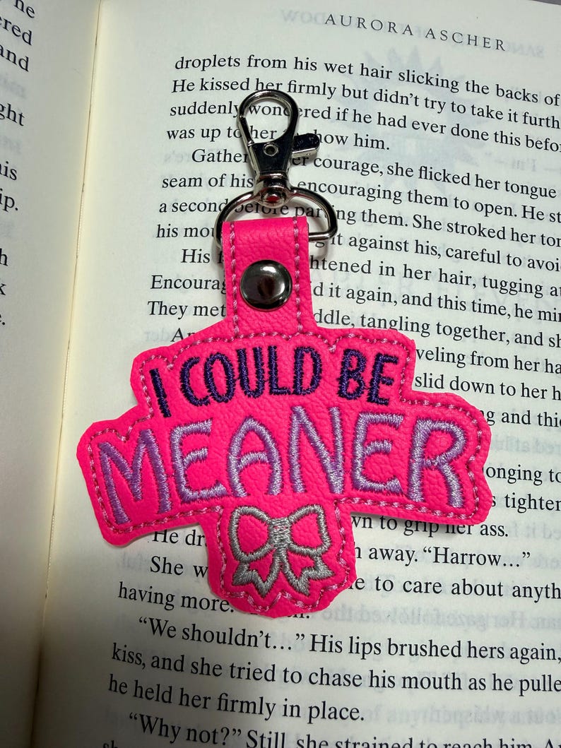 BookTok-inspirerade nyckelringar – Personliga broderade marina vinyletiketter Could Be Meaner