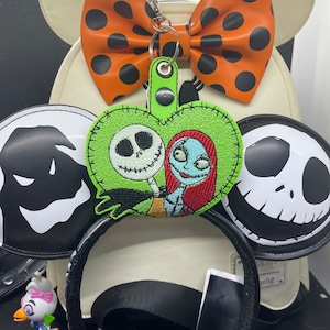 Sally and Jack Mouse Ear Holder Keychain
