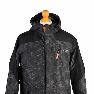 Champion Sport Puffer Coat Jacket Hooded With Fleece Inner Jacket Men's Winter 90's Black Size XL -C1482