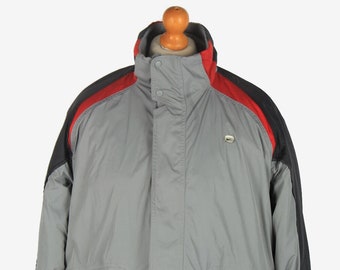 Herren Nike Steppjacke Vintage Wasserabweisende Fleecefutter Größe L Hellgrau